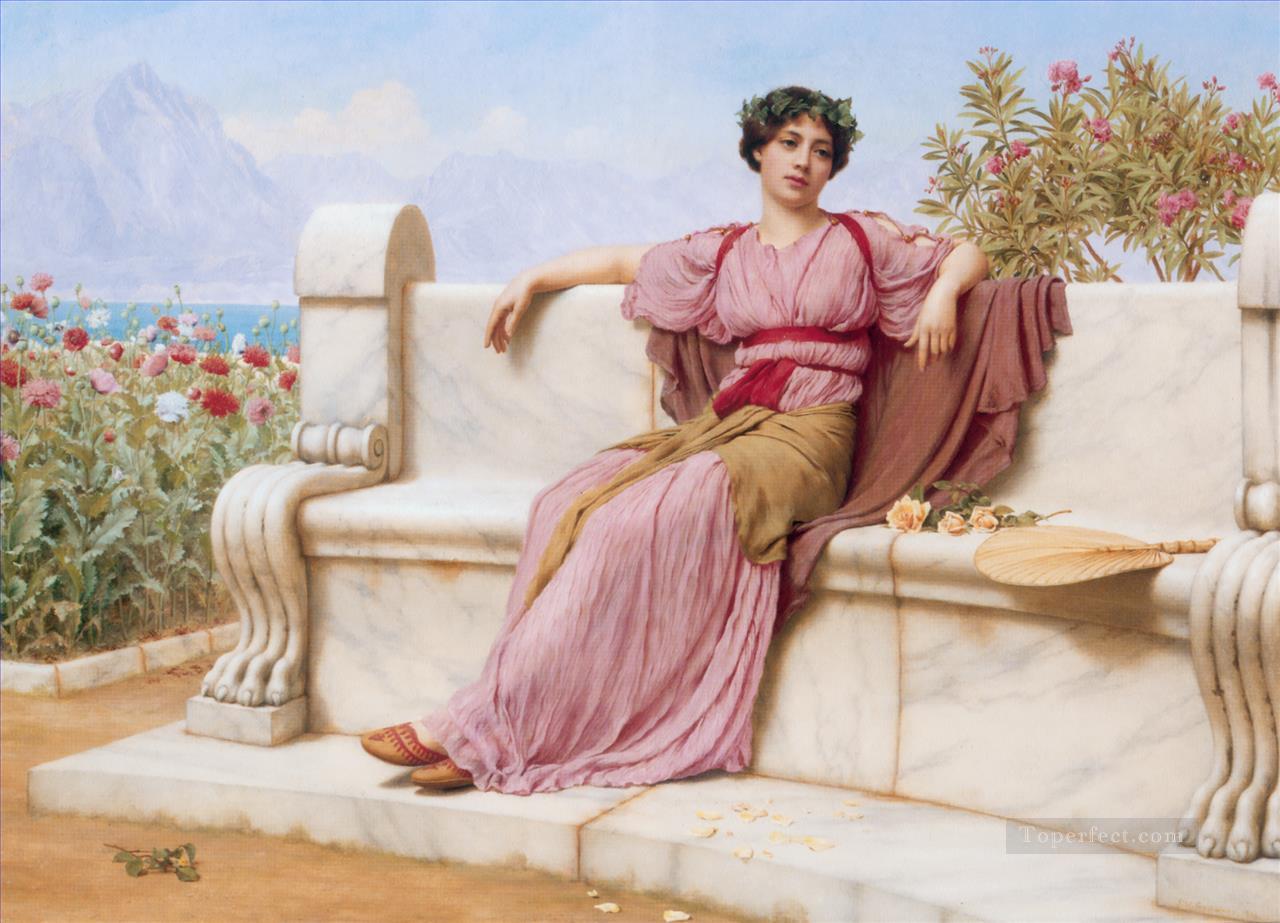 静けさの新古典主義女性ジョン・ウィリアム・ゴッドワード油絵